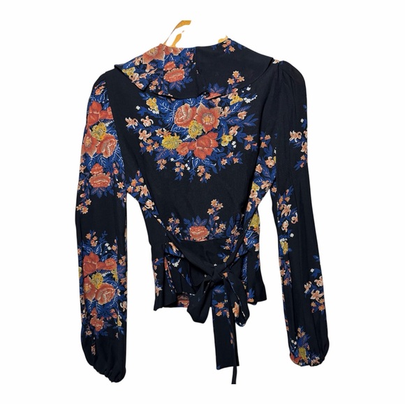 70s Floral Ruffle Top Sundays Child California S Boho Hippie Peplum Vintage - Picture 2 of 13